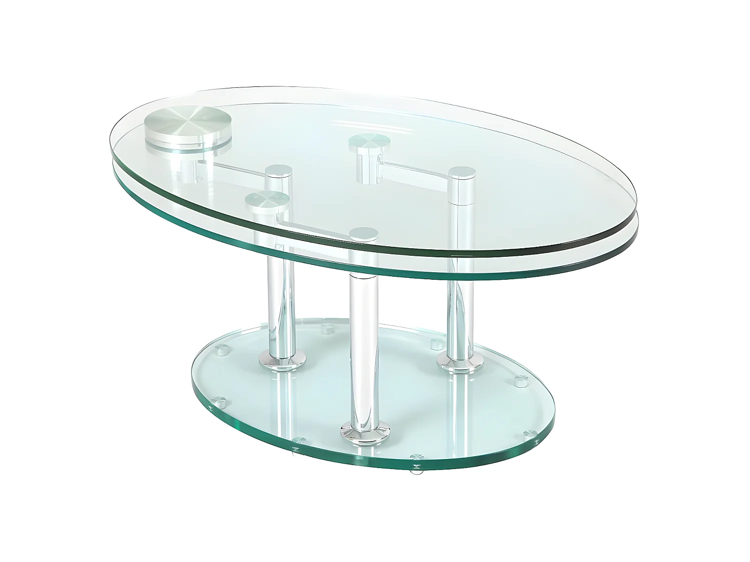 Table basse articulée Acier/Verre - GLASS n°7