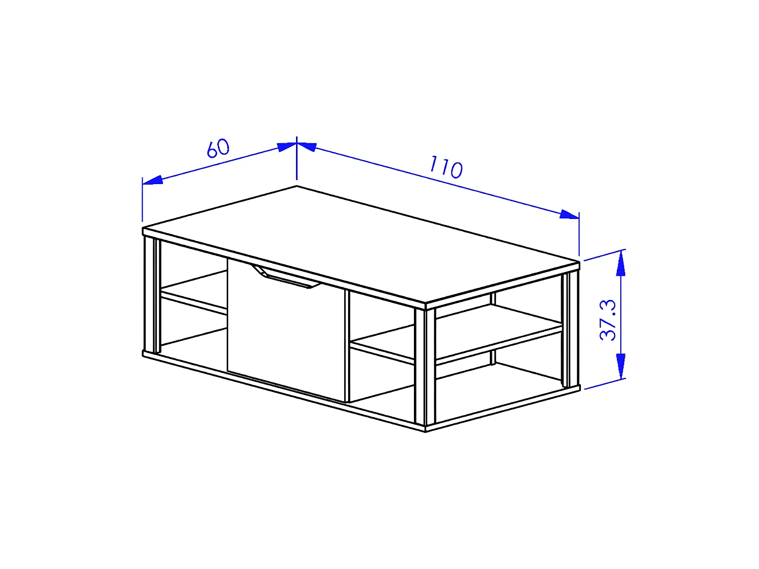 Table basse avec multiples rangements - MARG