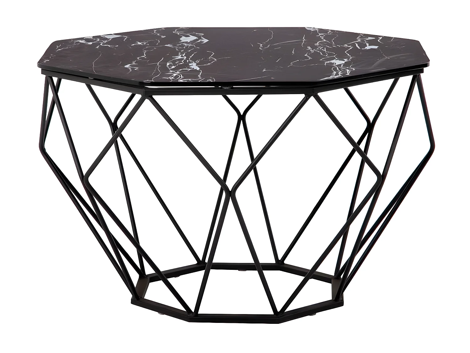 Table basse hexagonale marbre noir - AMENYA