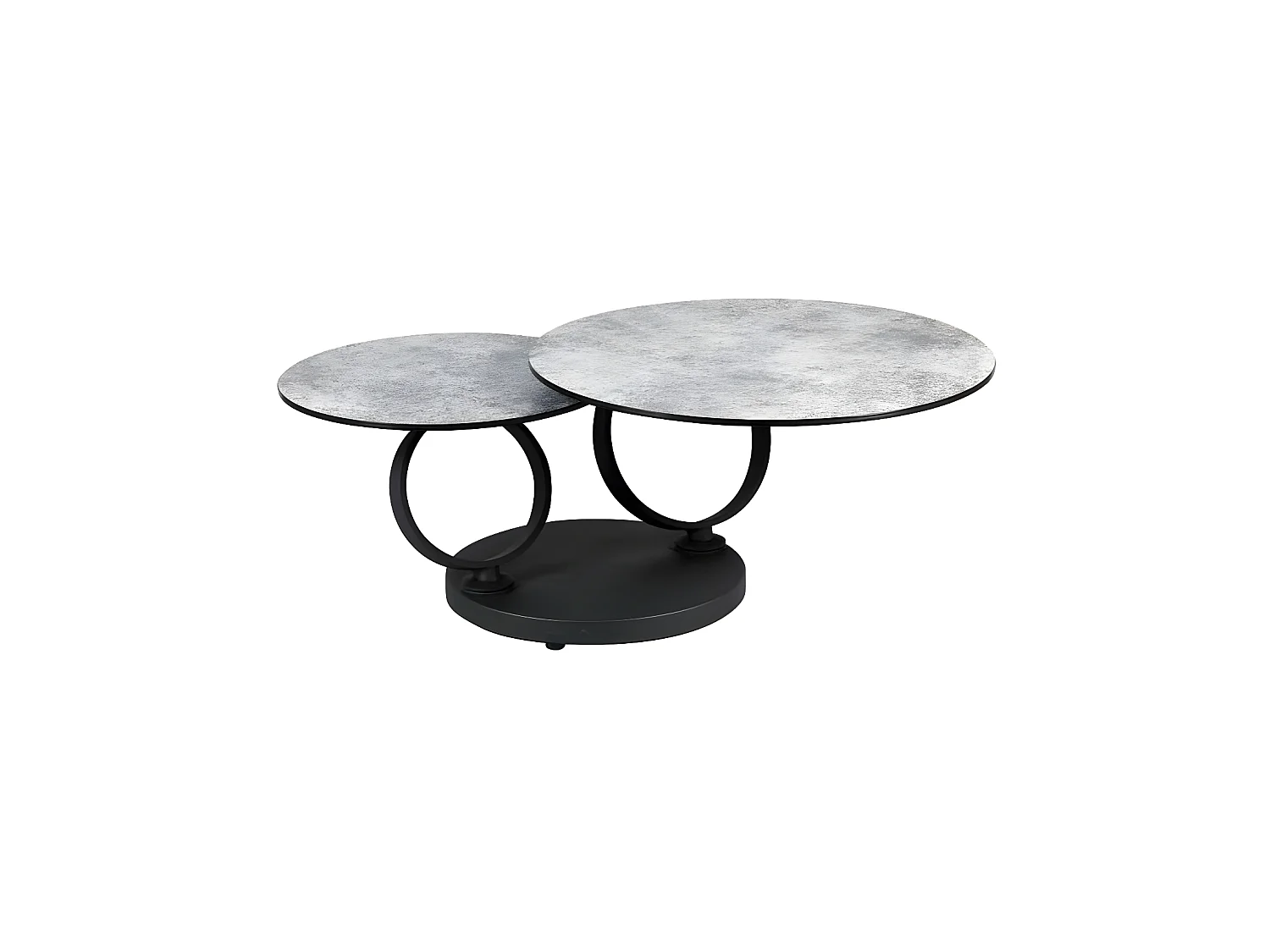Table basse articulée Métal/Verre céramique gris - VERRO