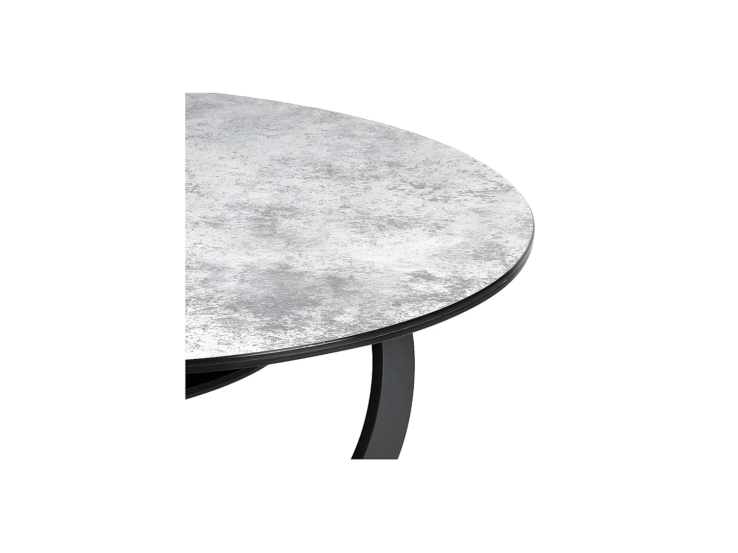 Table basse articulée Métal/Verre céramique gris - VERRO