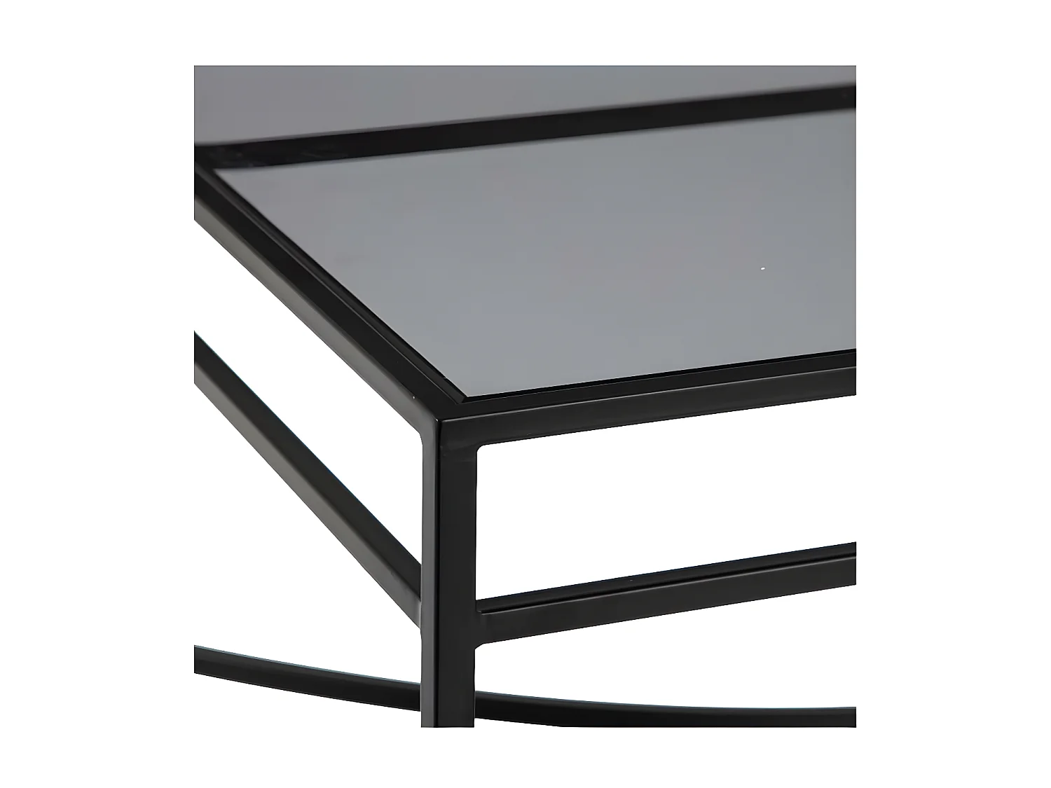 Table basse rectangulaire Verre/Métal Noir- EMILIO