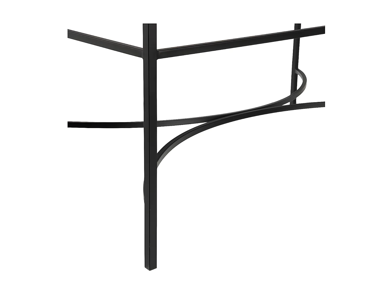 Table basse rectangulaire Verre/Métal Noir- EMILIO