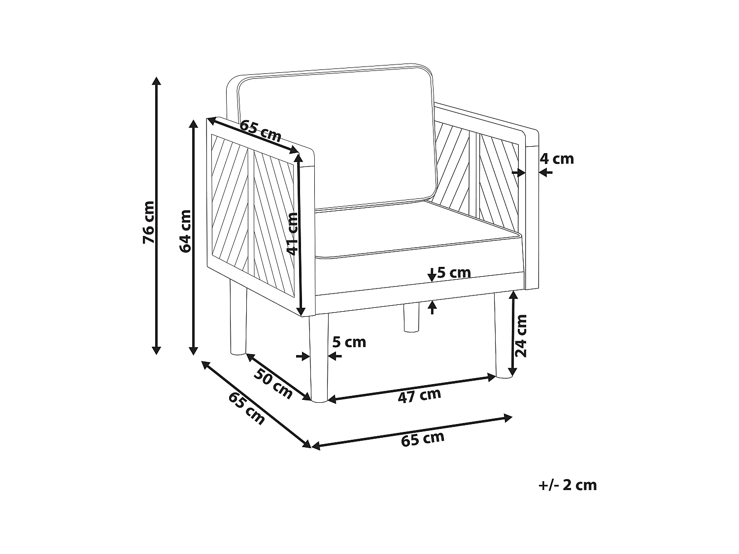 Sillón de jardín BARATTI Madera de acacia Marrón