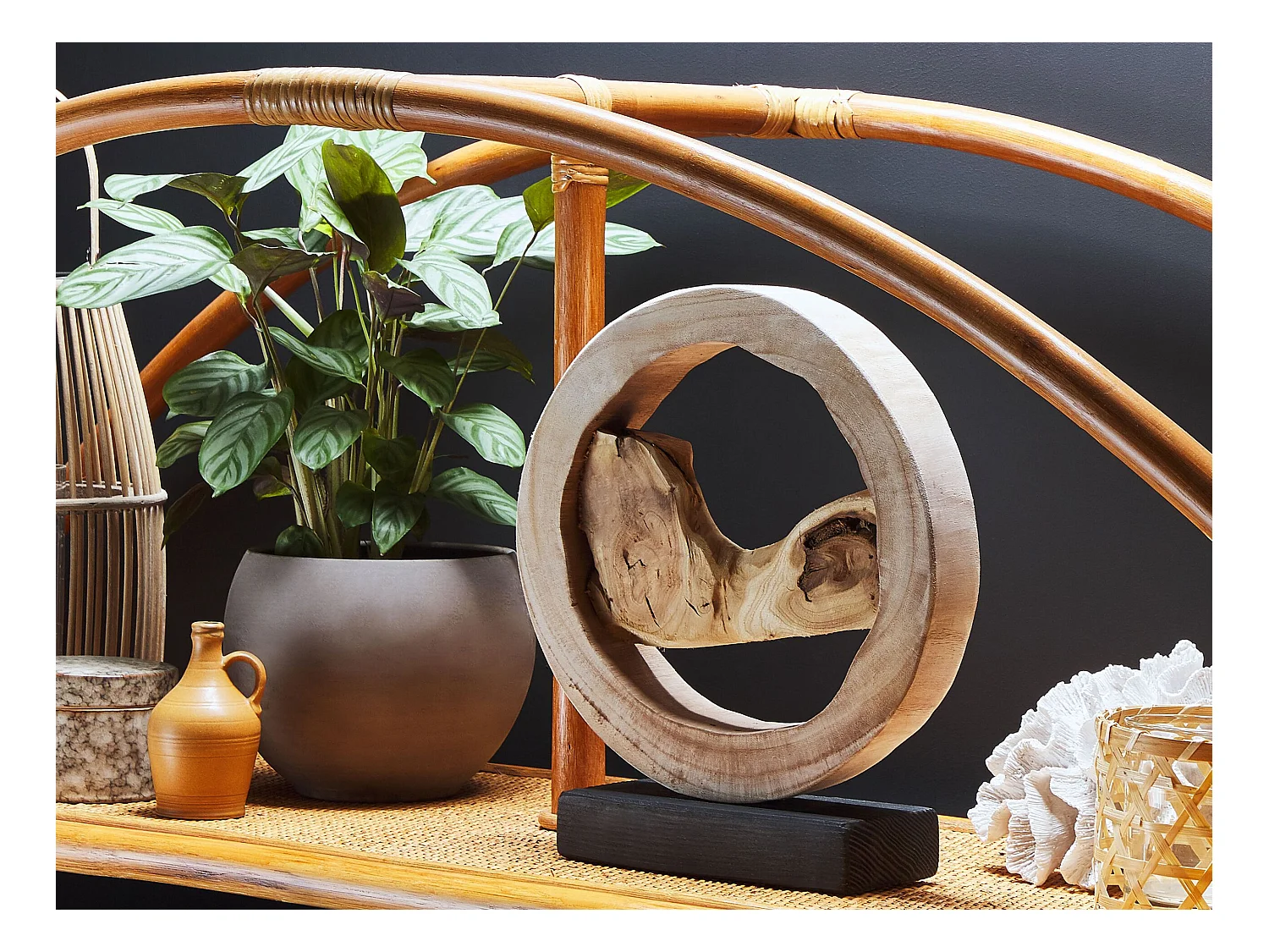 Figurka dekoracyjna OCAMPO Drewno Jasnobrązowy