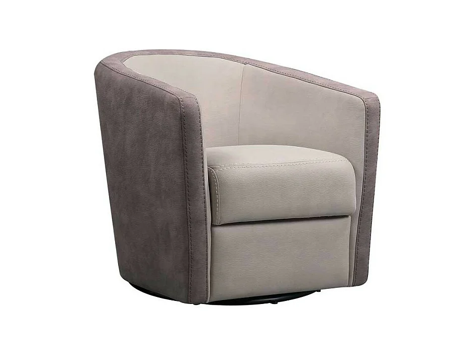 Fauteuil cabriolet pivotant Mastic/Brun taupé - JACQUES