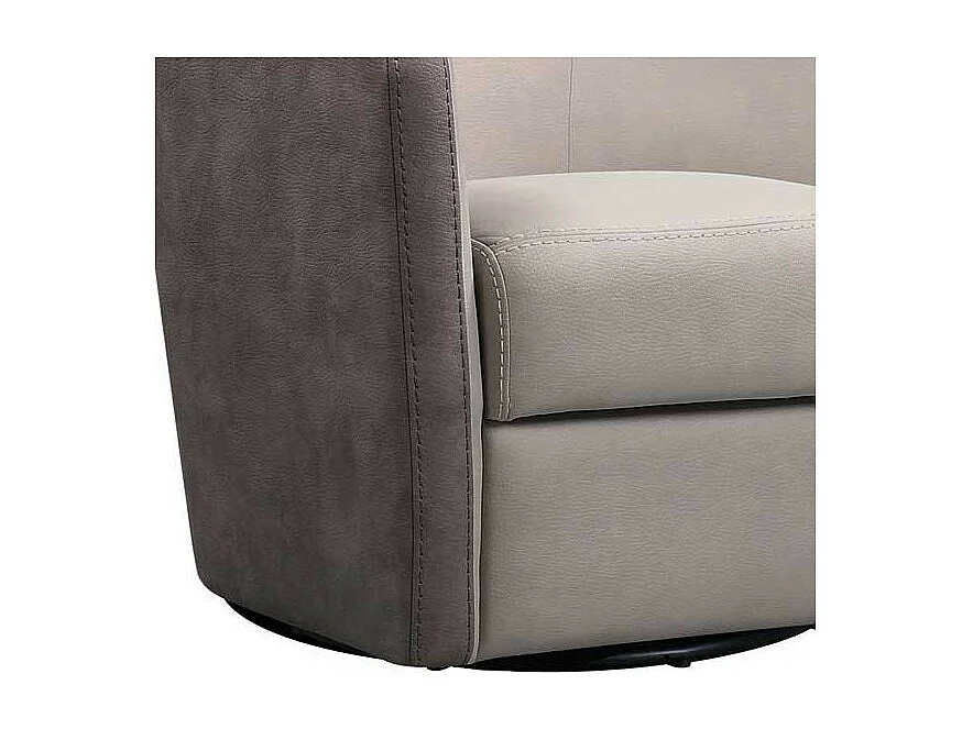 Fauteuil cabriolet pivotant Mastic/Brun taupé - JACQUES