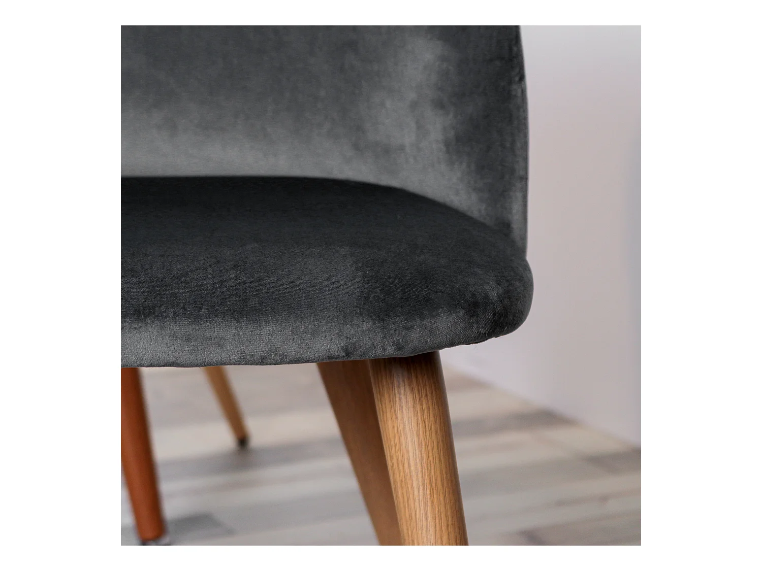 Lot de 2 chaises de salle à manger scandinaves en velours gris ZOMBA GREY VELVET