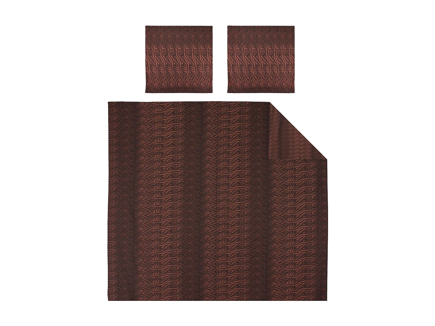 Parure de lit 260x240 cm Satin de coton OPERA Marron foncé