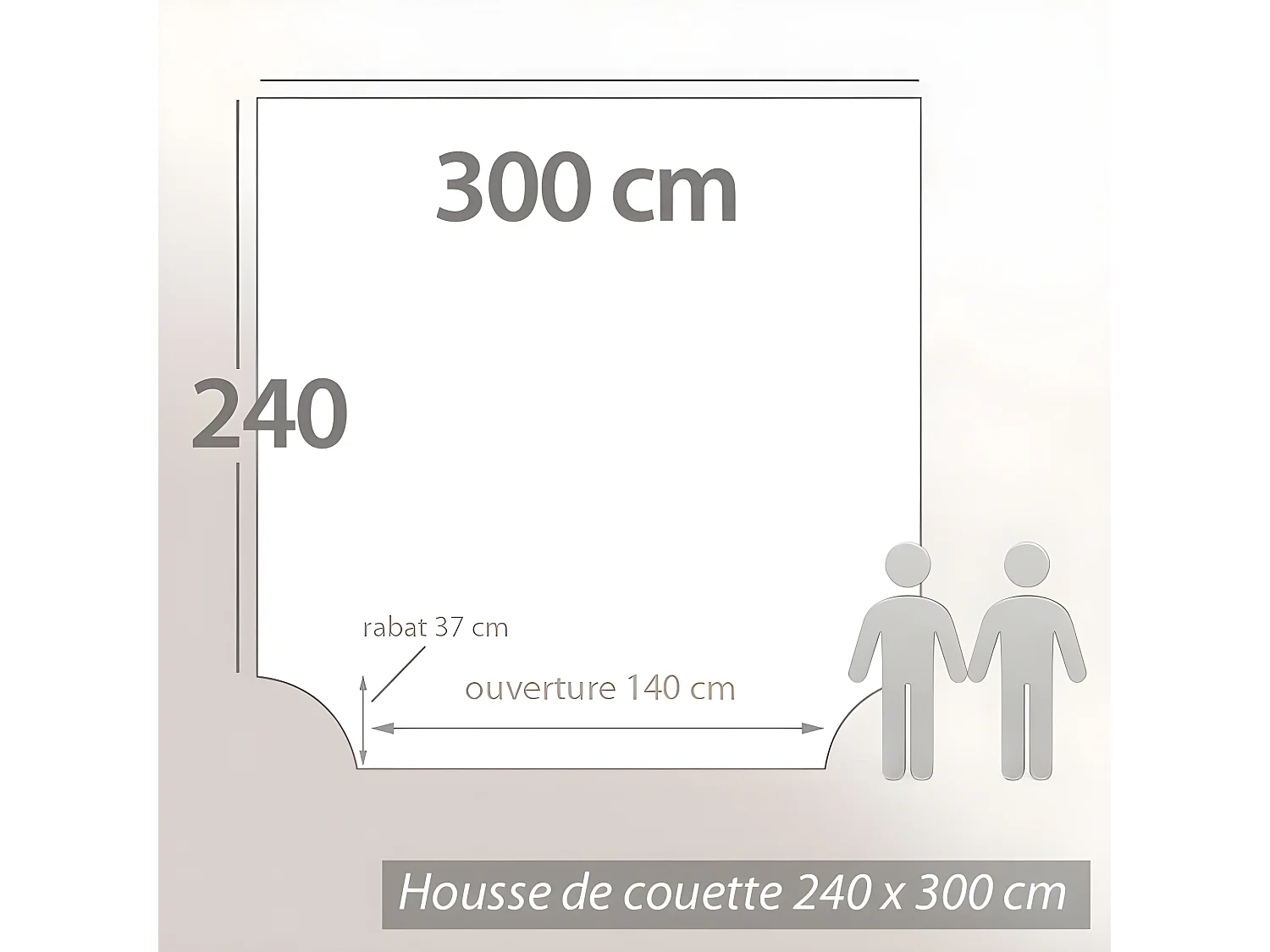 Parure de lit 300x240 cm percale coton MACASSAR Moka 3 pièces