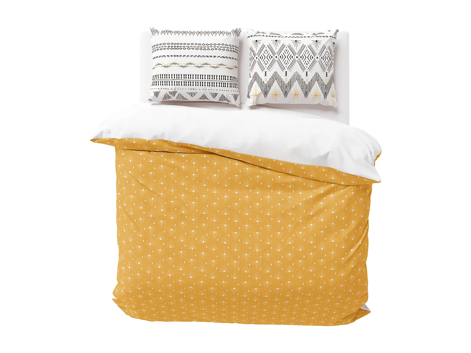 Parure de lit 260x240 cm coton issu de l'agriculture biologique SAIMA Blanc 3 pièces