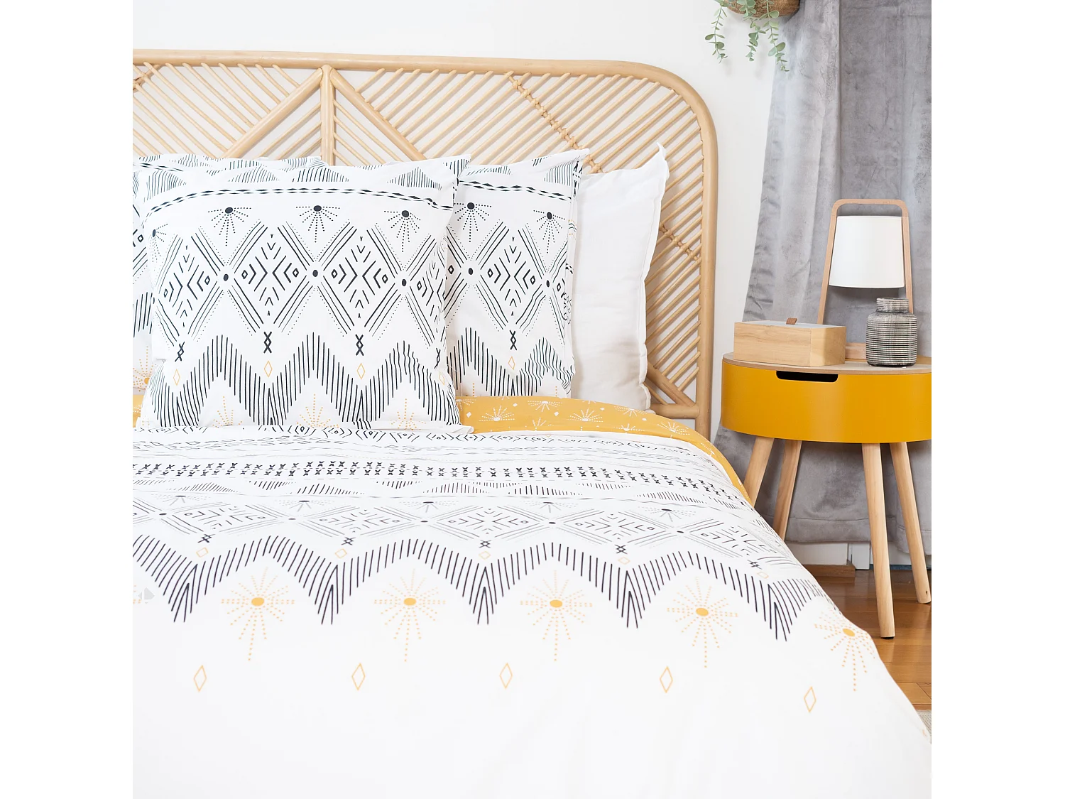 Parure de lit 260x240 cm coton issu de l'agriculture biologique SAIMA Blanc 3 pièces