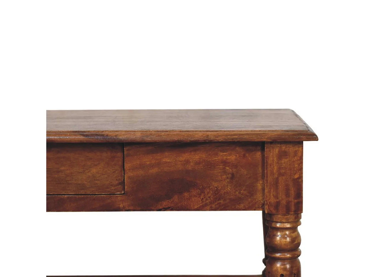 Artisan Furniture Table basse à 2 tiroirs avec pieds tournés en châtaignier