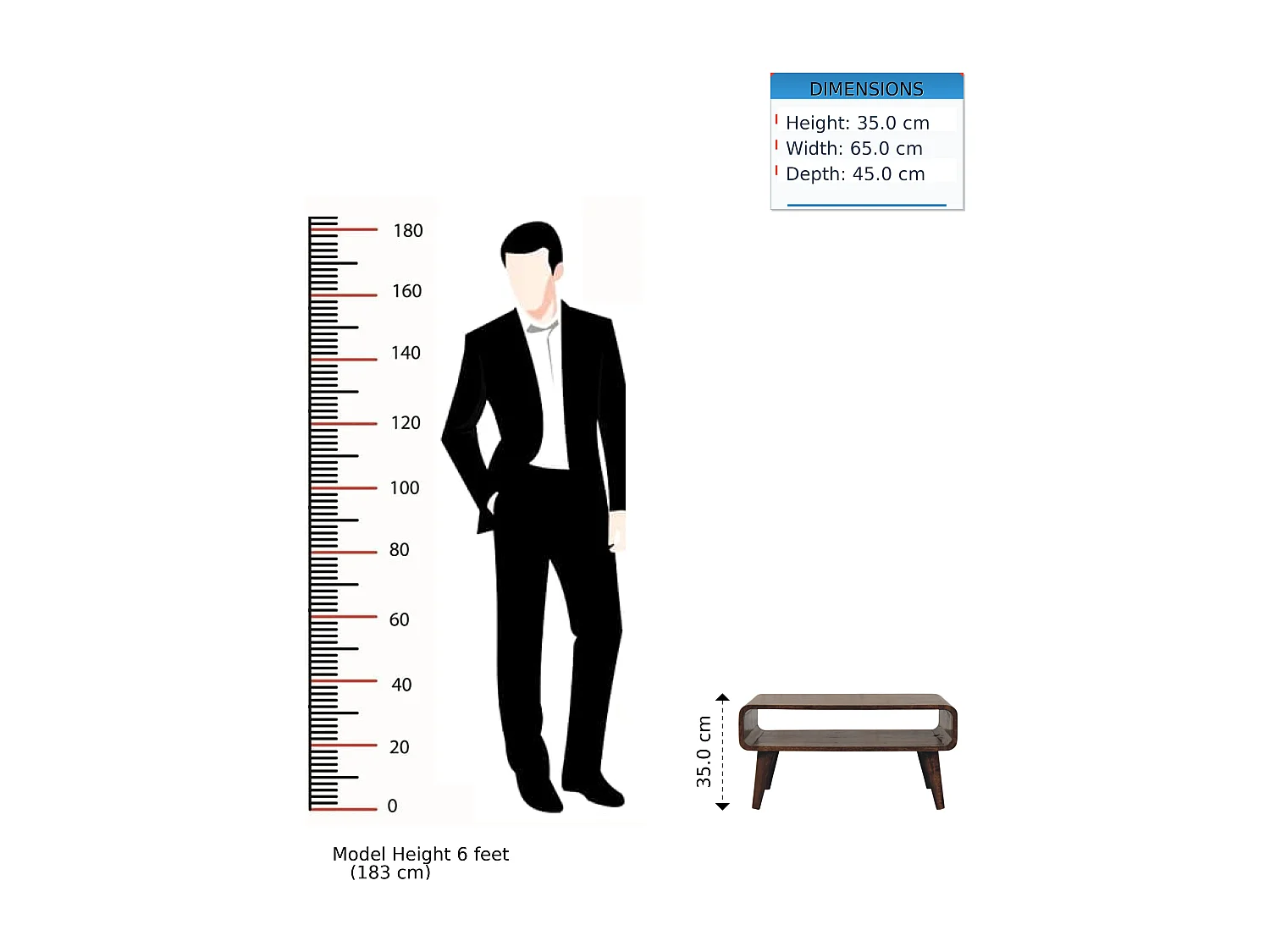 Artisan Furniture Table basse à bords arrondis