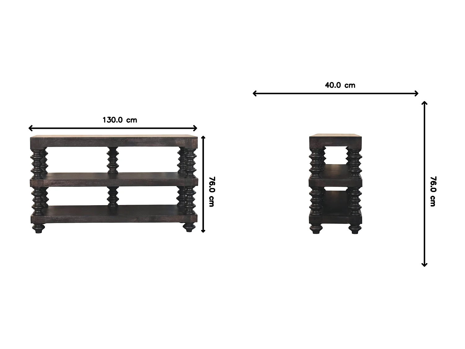 Artisan Furniture Spindle Console d'étagère en frêne carbone
