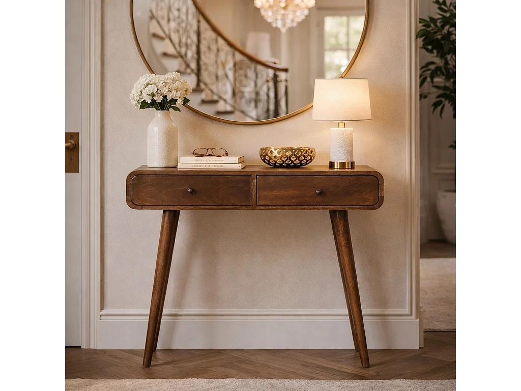 Artisan Furniture Table console classique grise aux angles arrondis