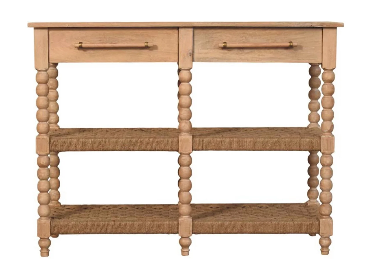 Artisan Furniture Savoy Console à bobines avec étagères en jute