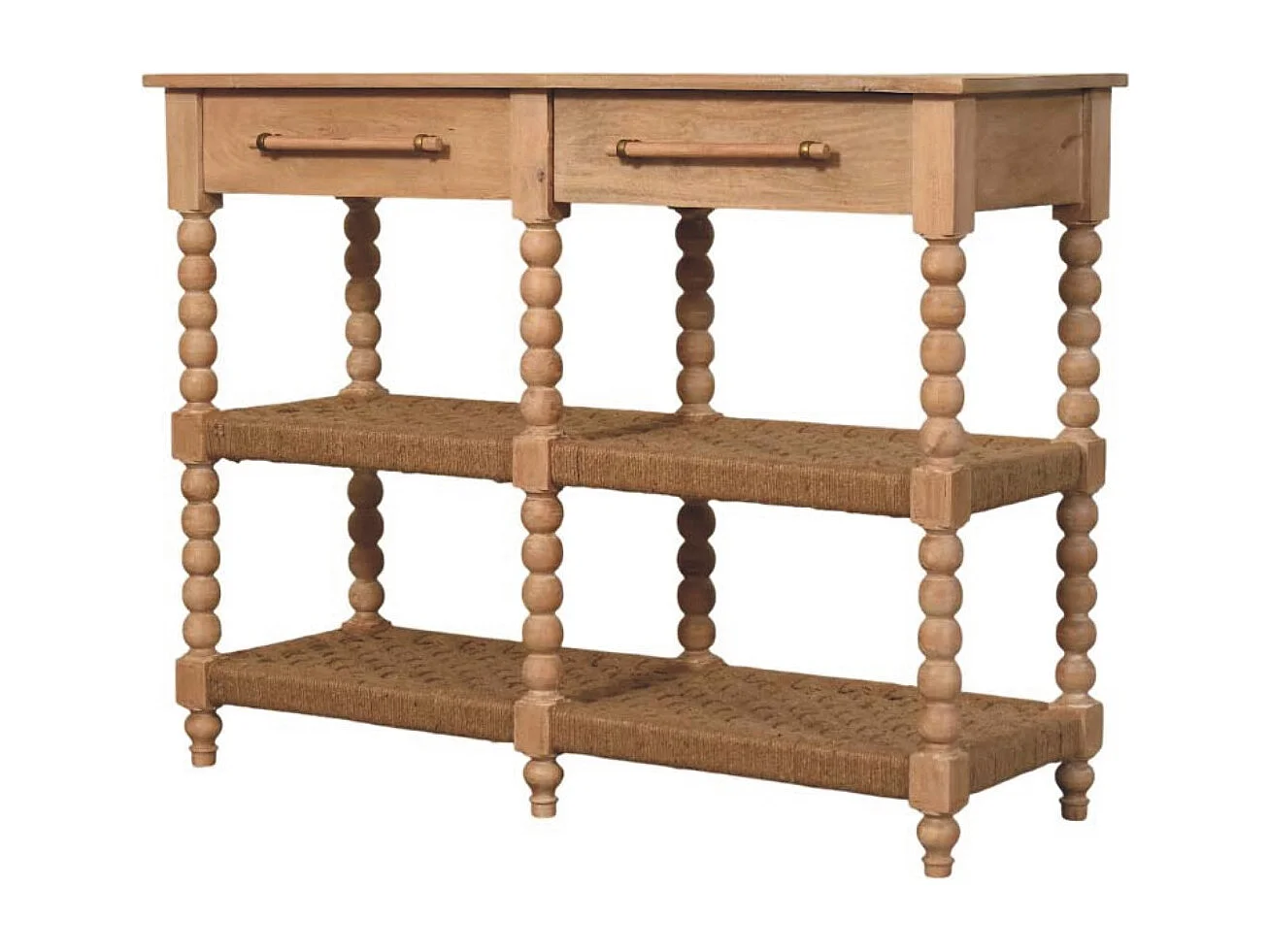 Artisan Furniture Savoy Console à bobines avec étagères en jute