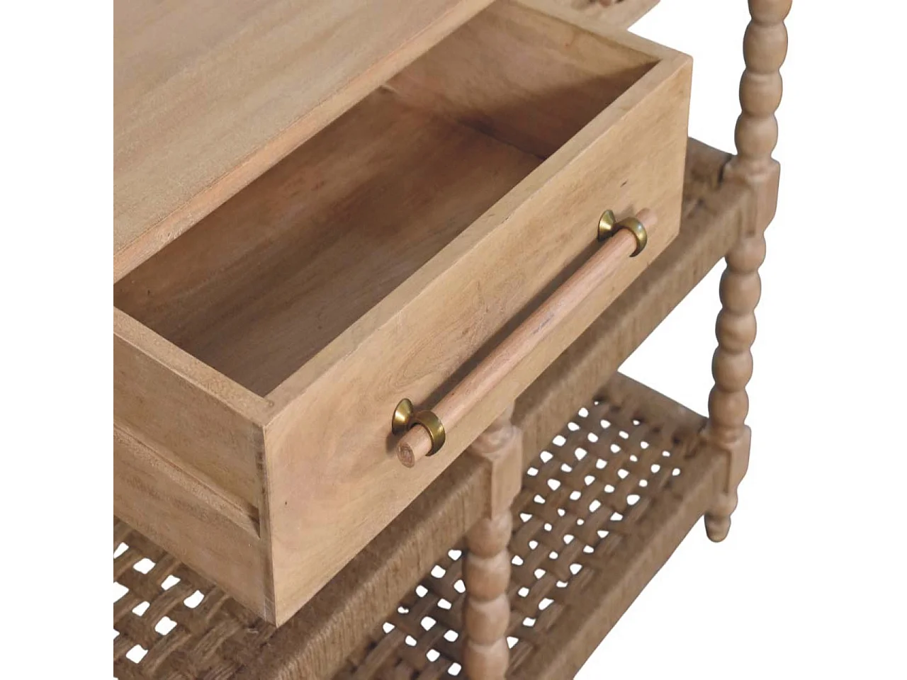 Artisan Furniture Savoy Console à bobines avec étagères en jute