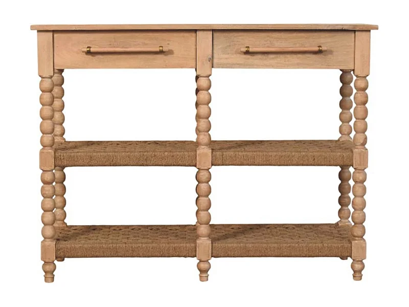 Artisan Furniture Savoy Console à bobines avec étagères en jute