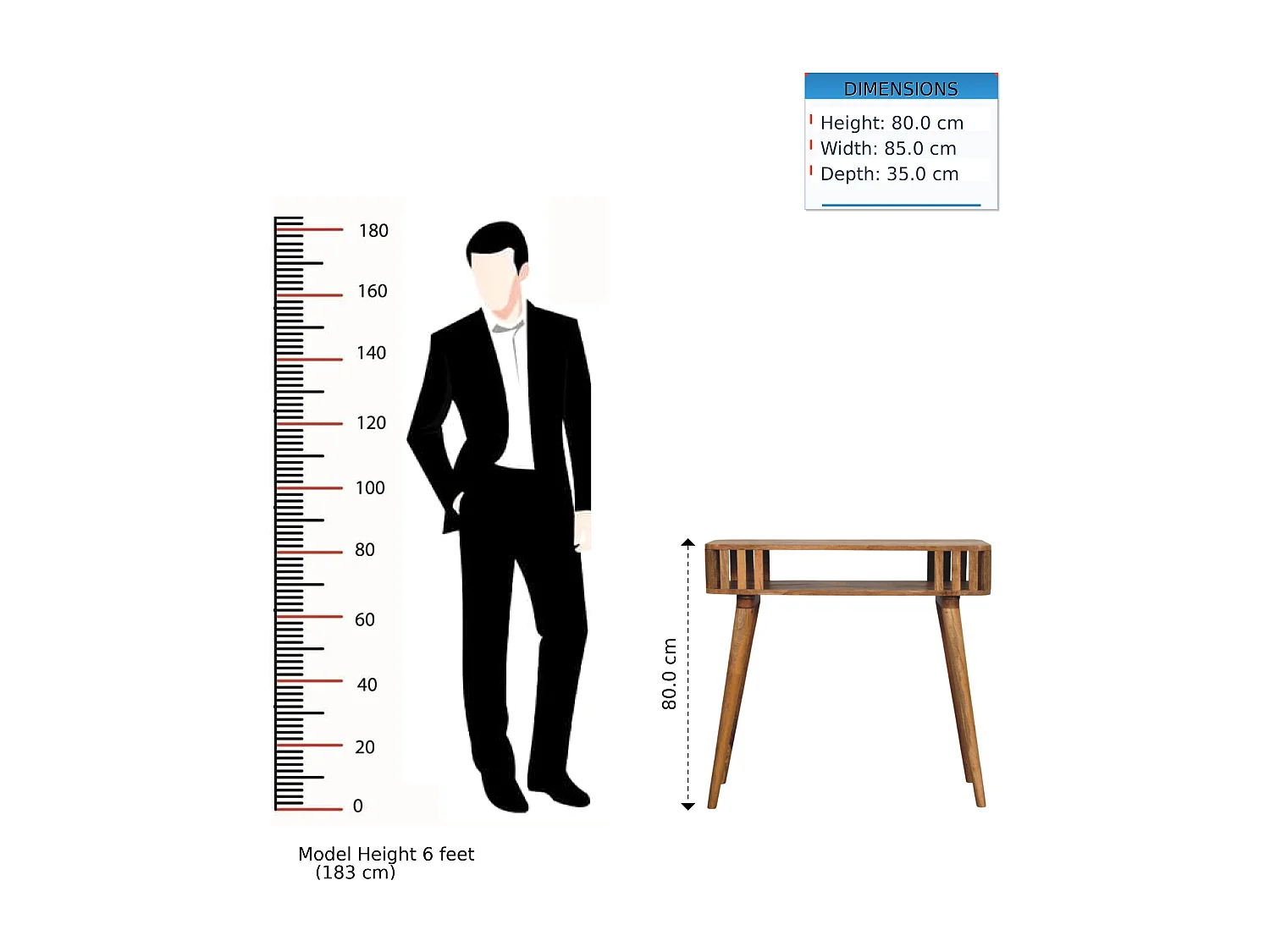 Artisan Furniture Console à lattes en chêne