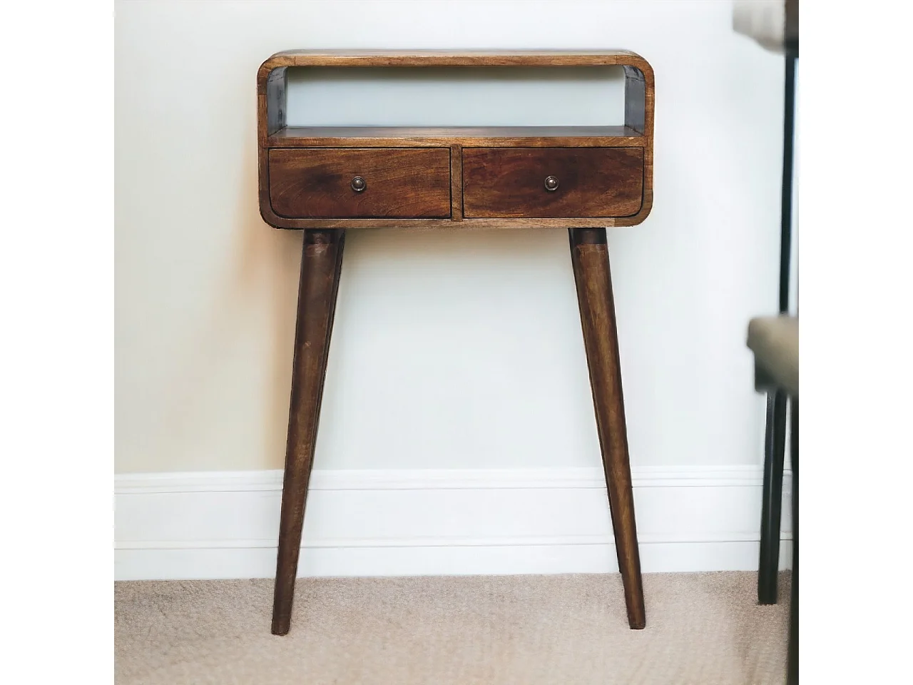 Artisan Furniture Mini console incurvée gris délavé