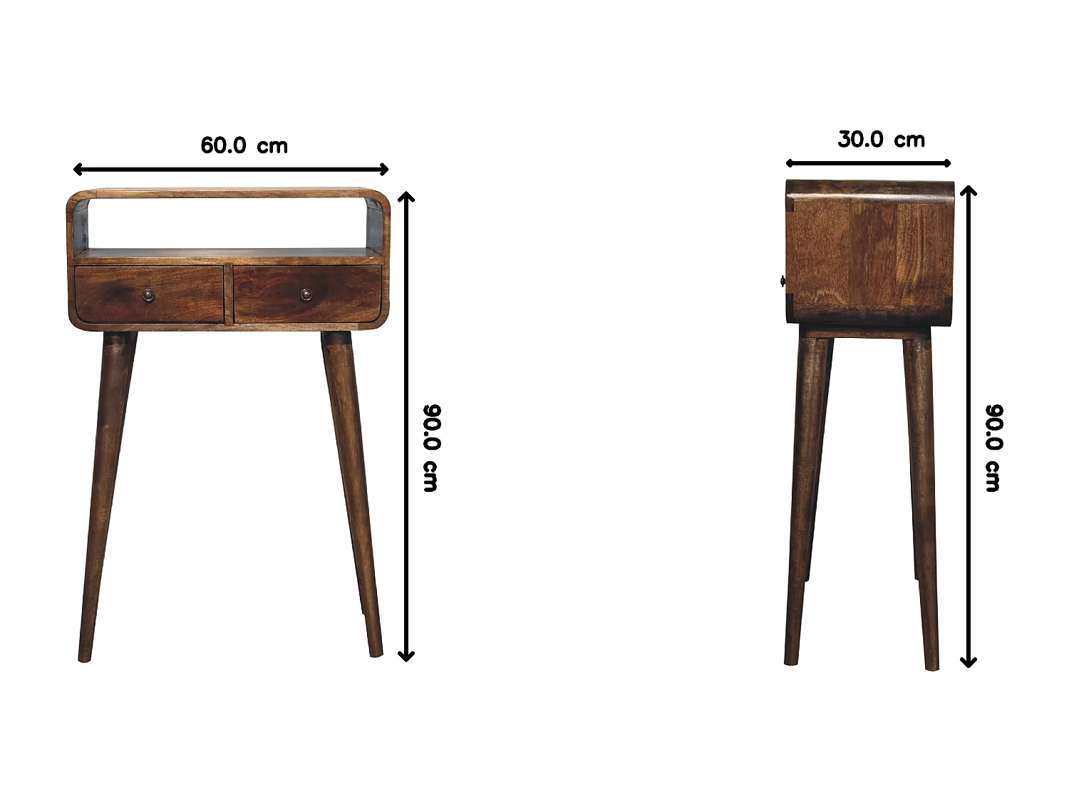 Artisan Furniture Mini console incurvée gris délavé