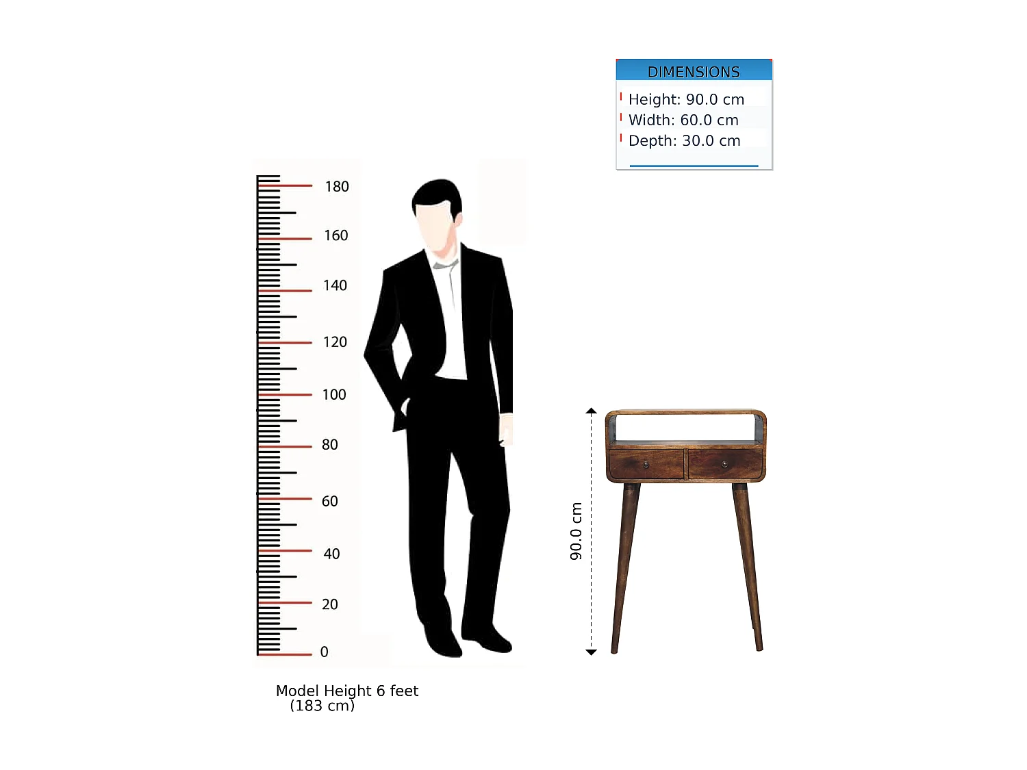 Artisan Furniture Mini console incurvée gris délavé