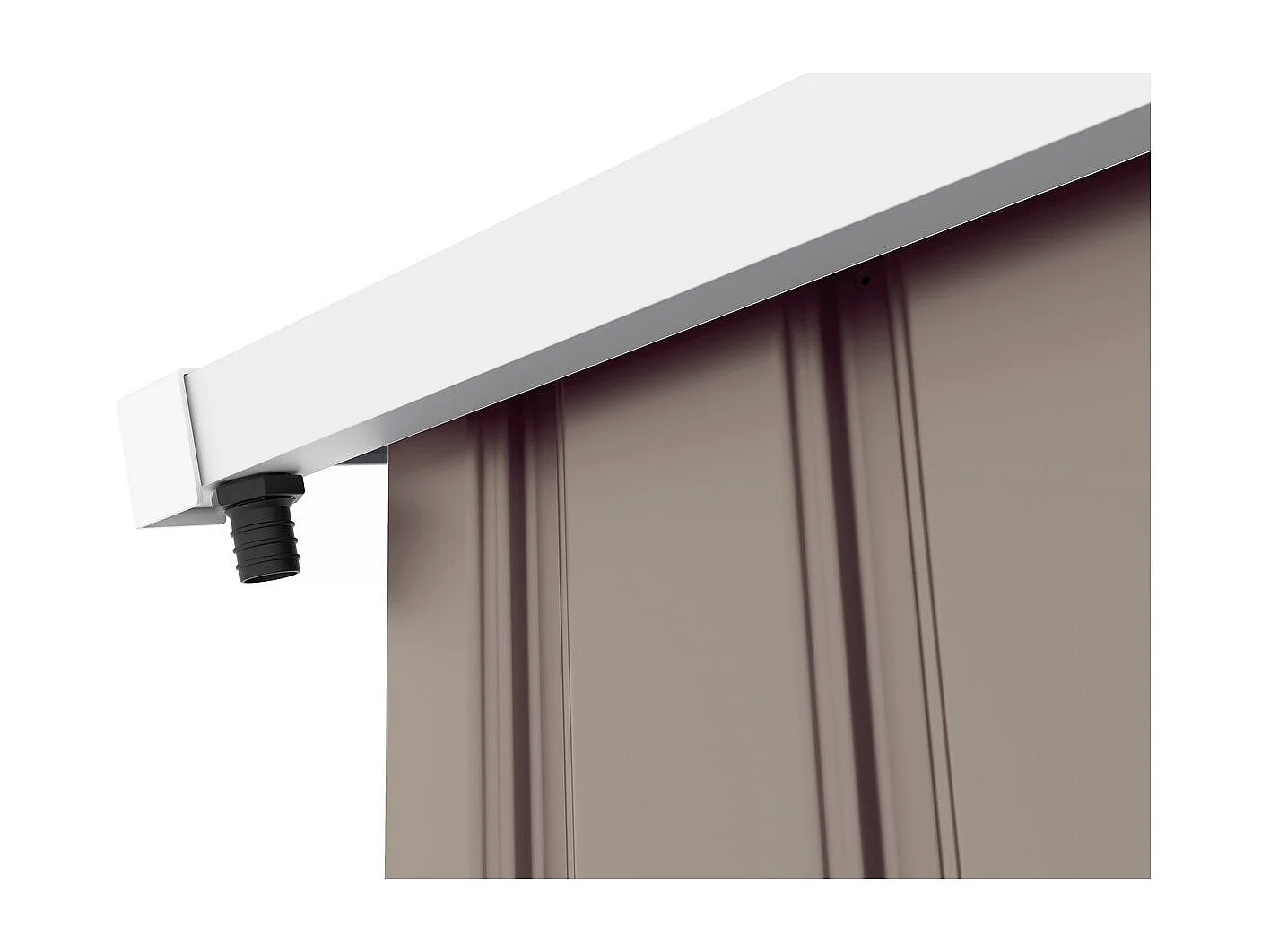 Garage métal "Nevada" - 15,36m² avec gouttière et récupérateur d'eau