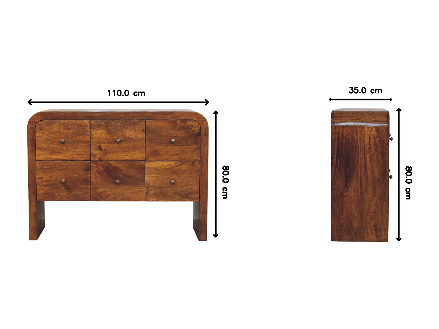 Artisan Furniture Darcy Commode à 3 tiroirs en finition châtaignier