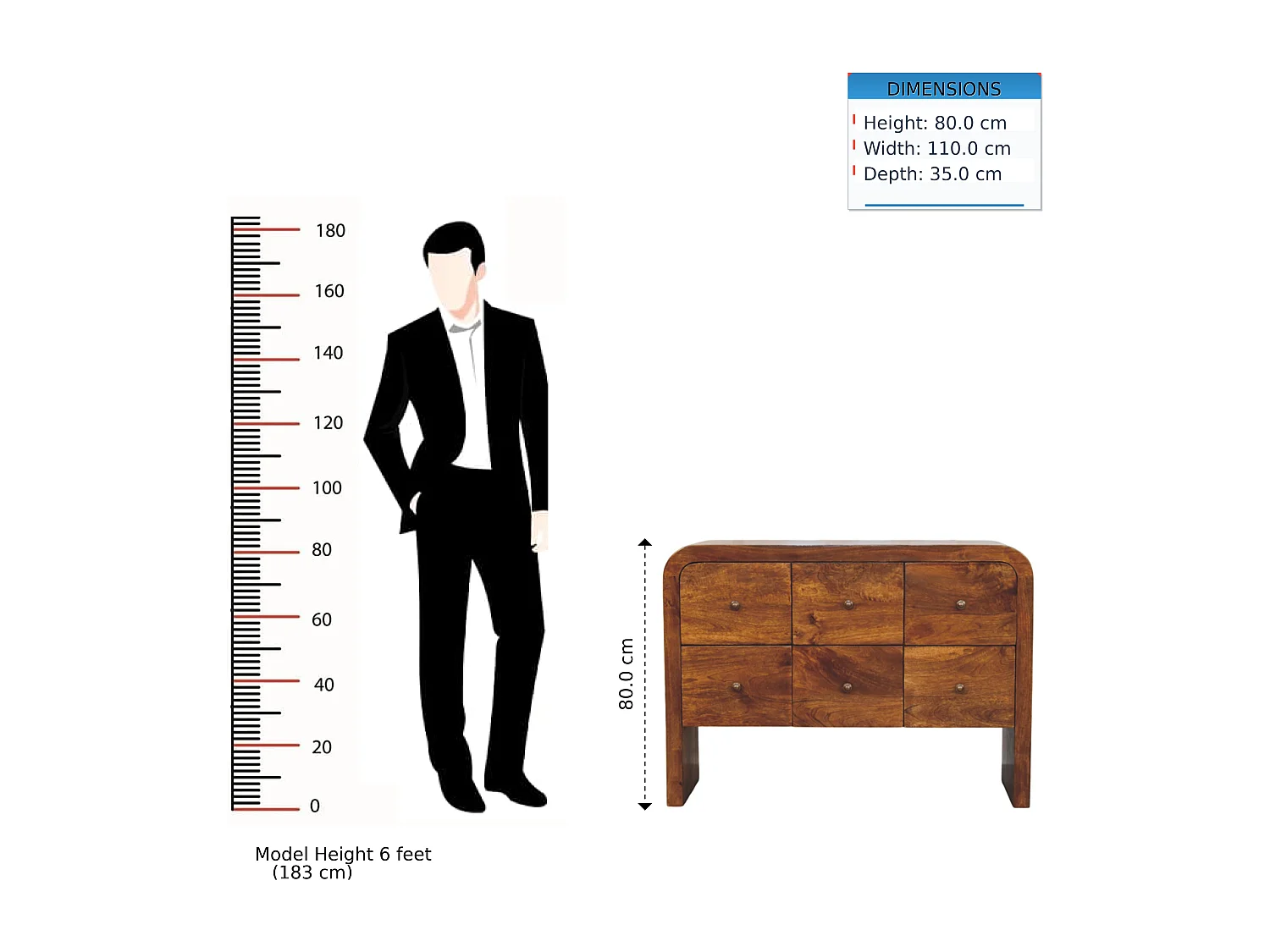 Artisan Furniture Darcy Commode à 3 tiroirs en finition châtaignier