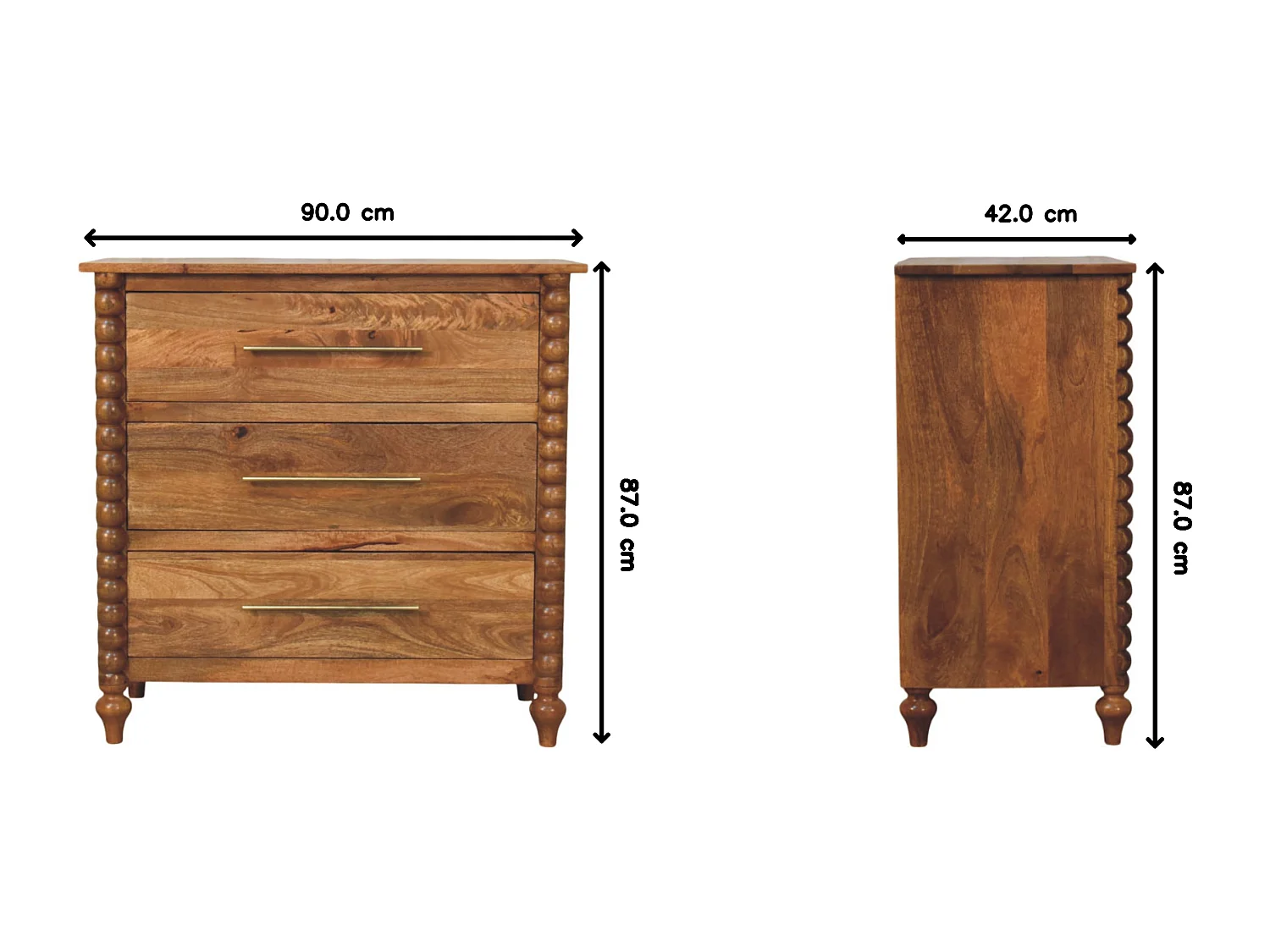 Artisan Furniture Spindle Commode à 3 tiroirs