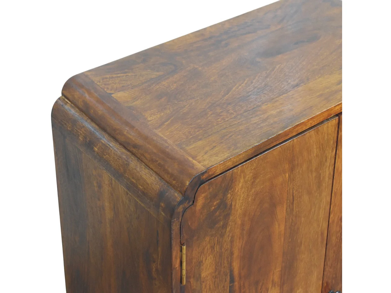 Artisan Furniture Armoire Newton en bois massif de châtaignier, 2 portes et 2 étagères, brun foncé