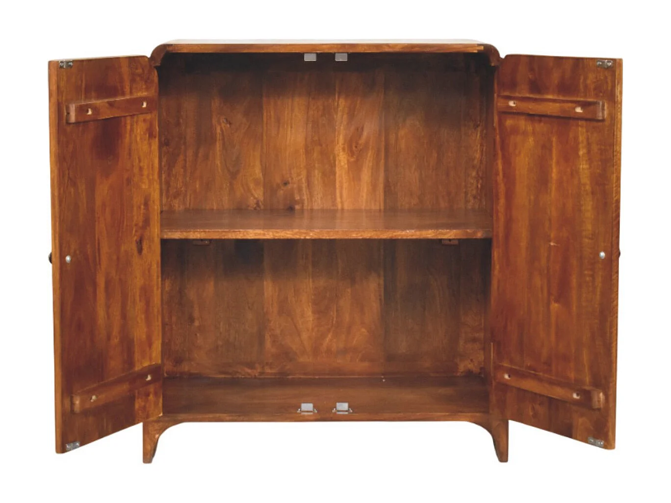 Artisan Furniture Armoire Newton en bois massif de châtaignier, 2 portes et 2 étagères, brun foncé