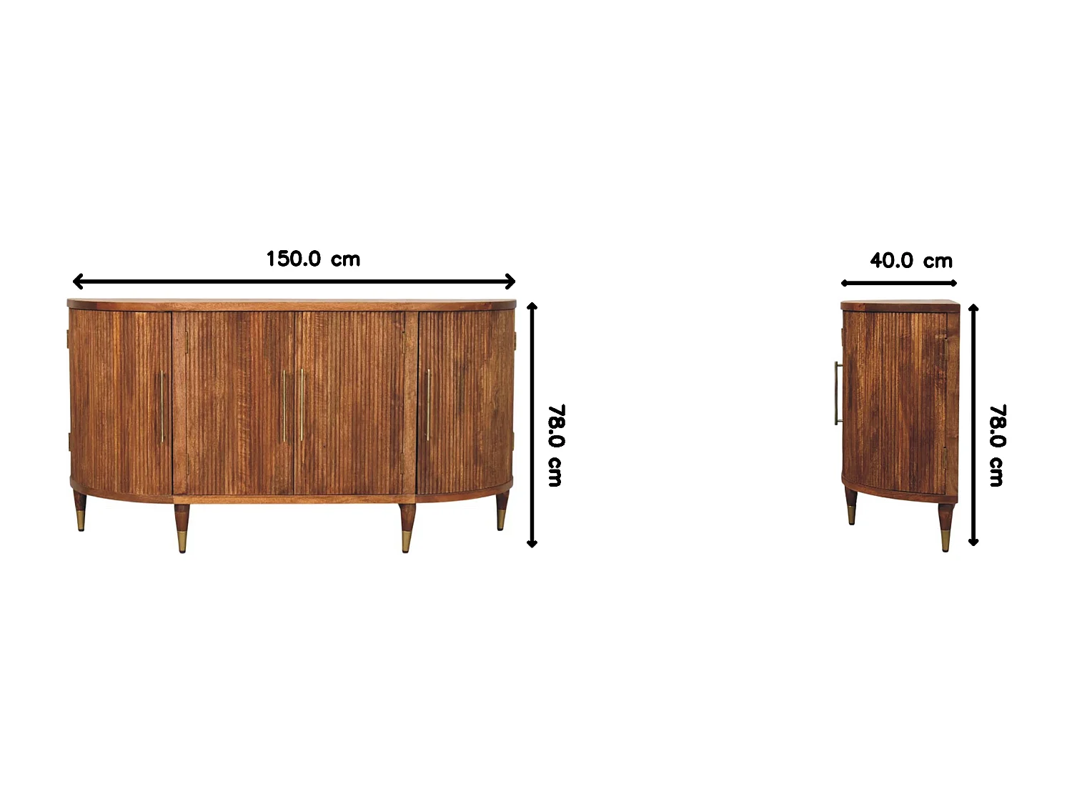 Artisan Furniture Ravello Buffet courbé à 4 portes