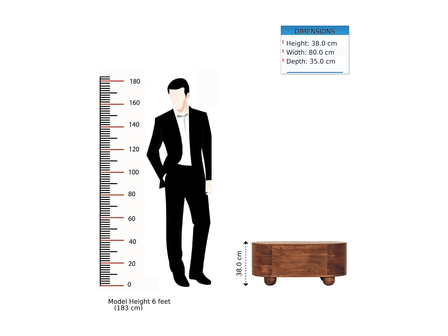 Artisan Furniture Coffre de rangement Curvun