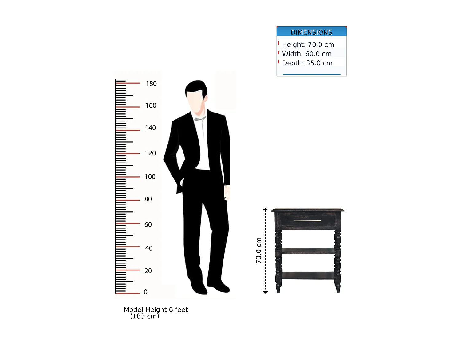 Artisan Furniture Heritage Table d'appoint à pieds tournés
