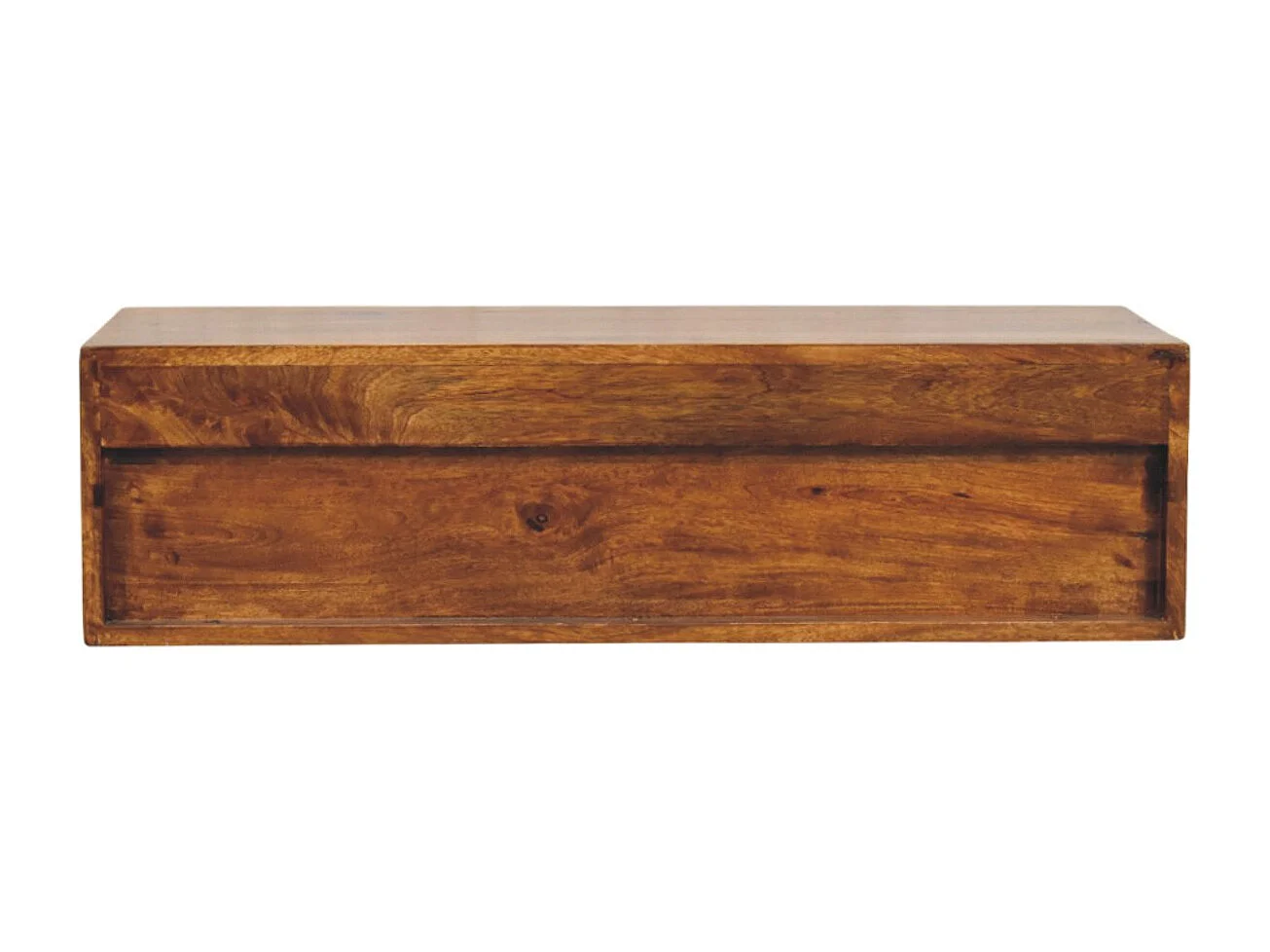 Artisan Furniture Lunar Wand-Multimedia-Möbel mit 2 Schubladen aus Kastanienholz