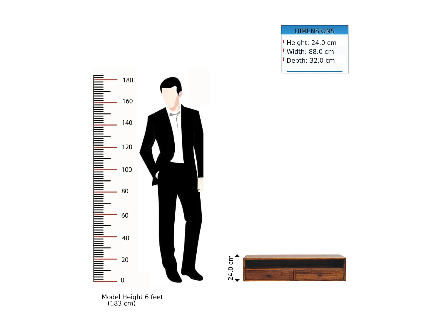 Artisan Furniture Lunar Wand-Multimedia-Möbel mit 2 Schubladen aus Kastanienholz