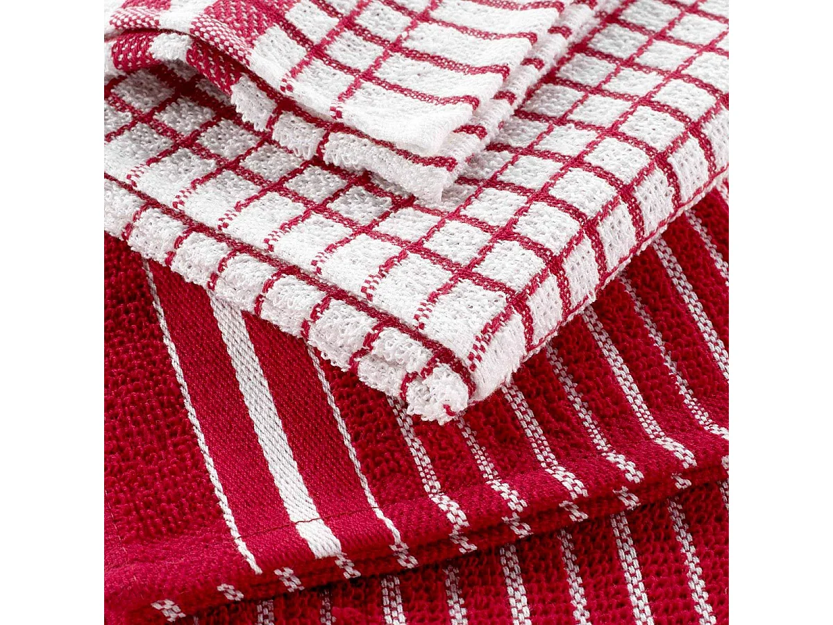 Lot de 2 Torchons Éponge "Classico" 50x70cm Rouge