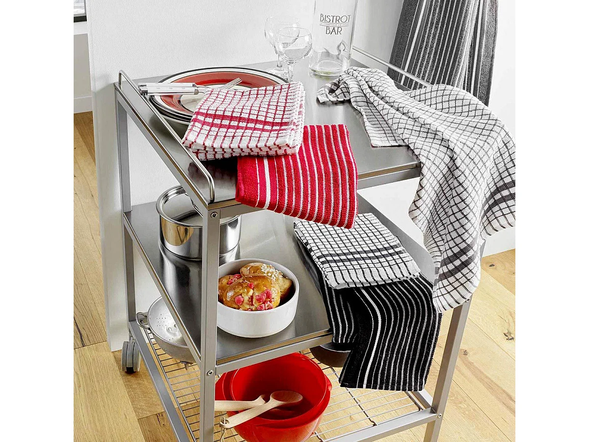 Lot de 2 Torchons Éponge "Classico" 50x70cm Rouge