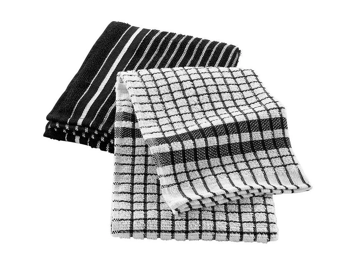 Lot de 2 Torchons Éponge "Classico" 50x70cm Noir