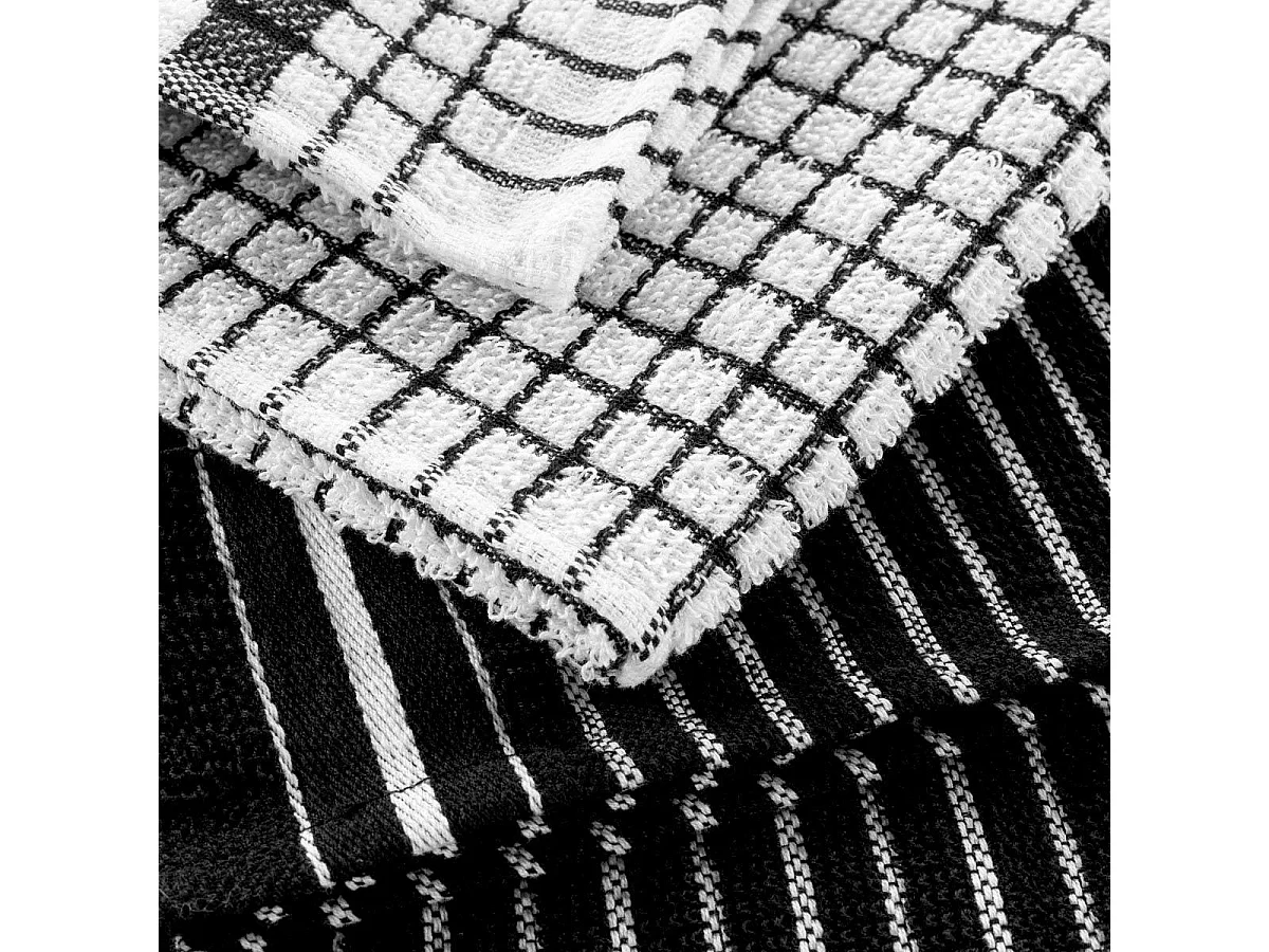 Lot de 2 Torchons Éponge "Classico" 50x70cm Noir