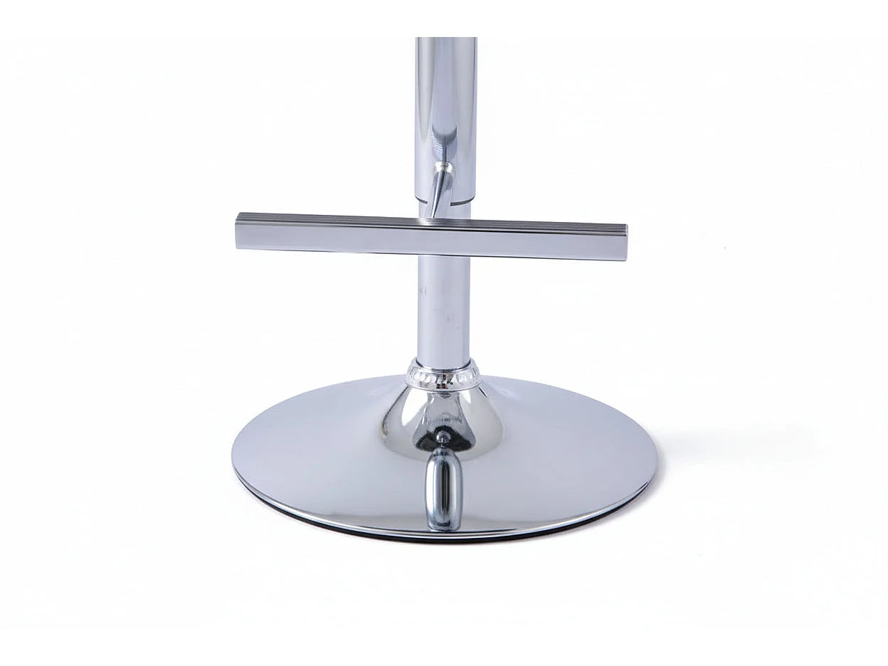 Lot 2 Tabourets de Bar Gabrielle Velours Gris Pieds Chrome Hauteur Assise 65cm