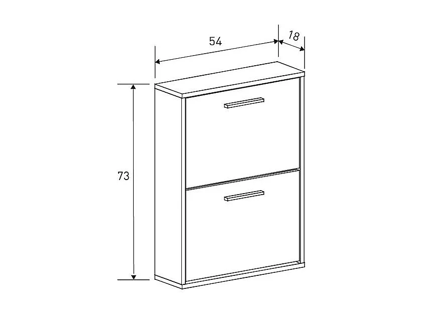 Meuble à chaussures à 2 portes coloris Beige/chêne Mauvella - Longueur 54 x Hauteur 73 x Profondeur 18 cm