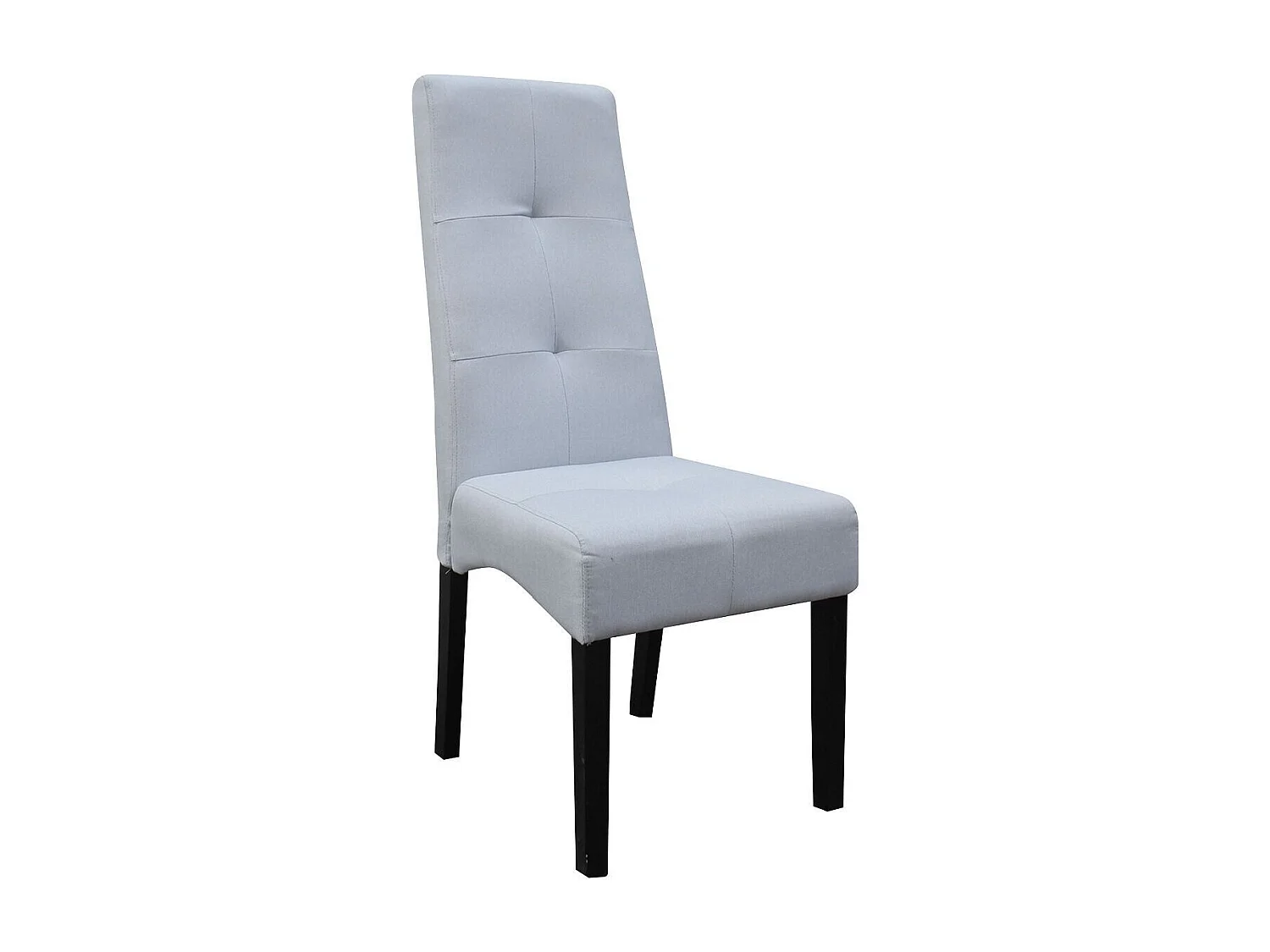 Lot de 2 Chaises tissu gris clair capitonnées - OKSANA
