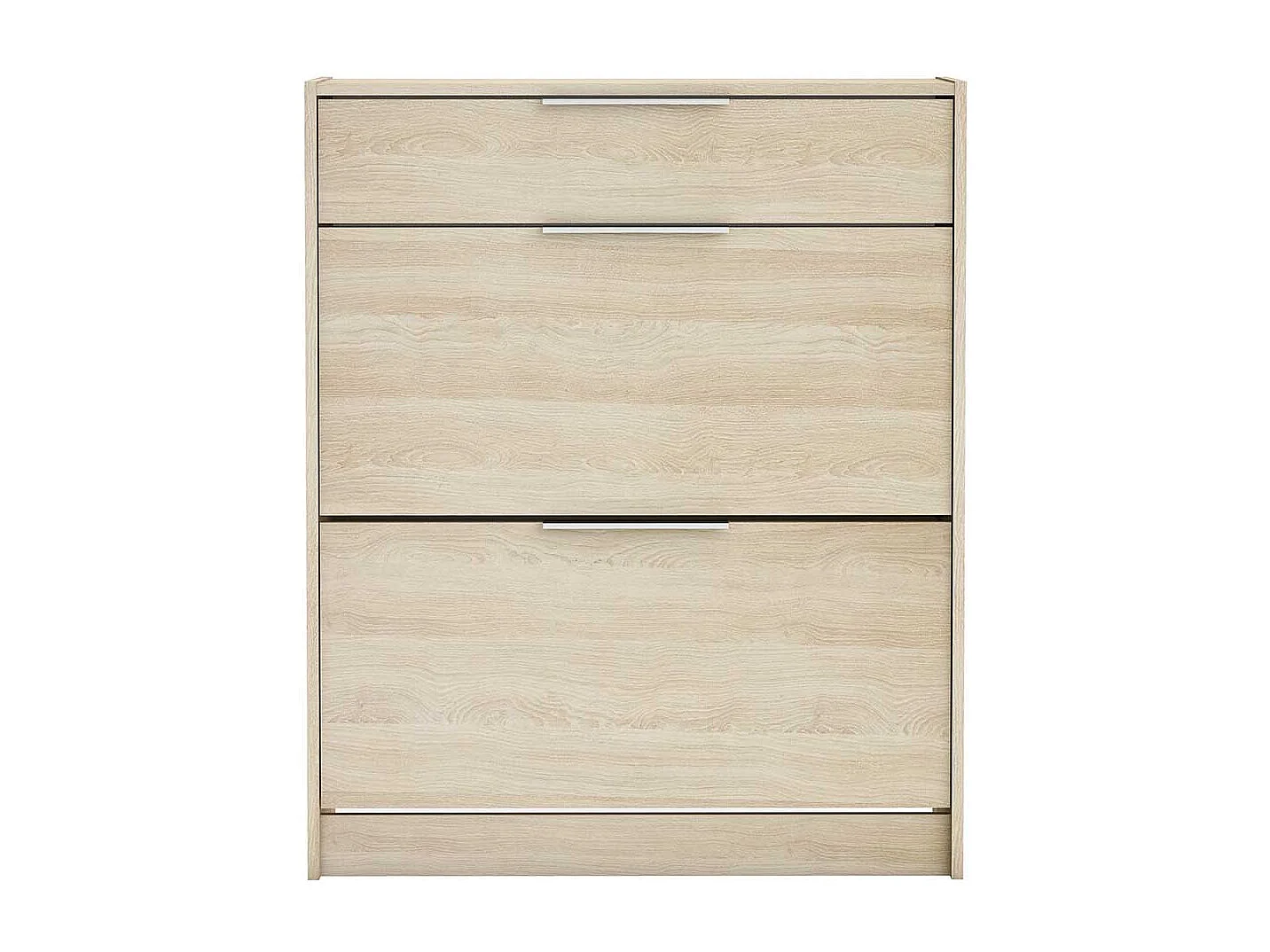 Commode meuble à chaussures 2 abattants 24 paires couleur chêne - Largeur 82,6 x Profondeur 29,4 x Hauteur 100,6 cm