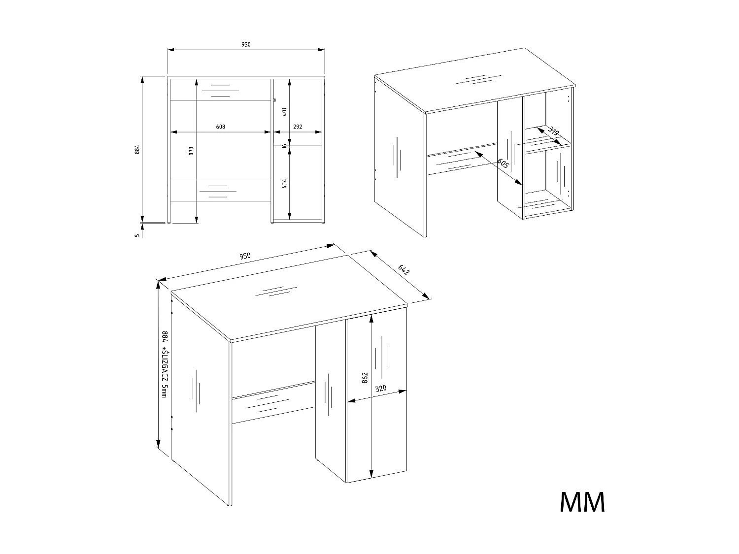 POLA NP 1D - Mobile bagno per lavatrice con mobile e 2 ripiani - 95x88,5x64 cm - BIANCO
