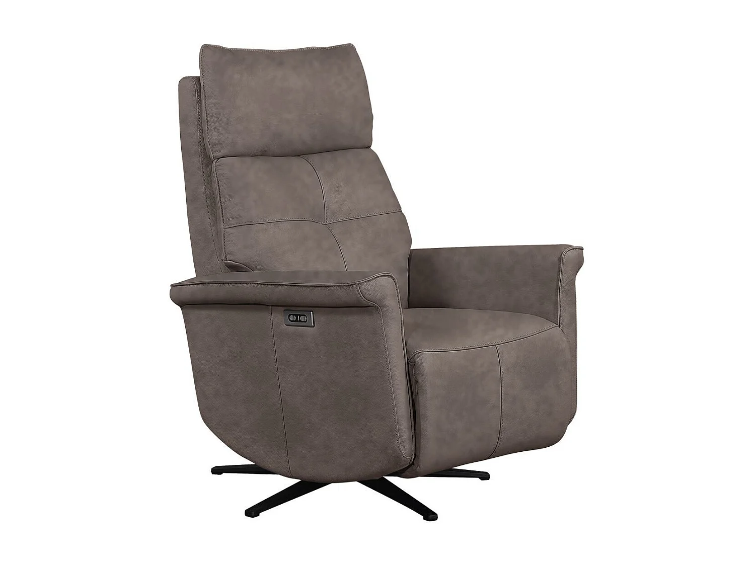 Fauteuil pivotant relax tissu polyester imitation cuir gris - VENUSIA