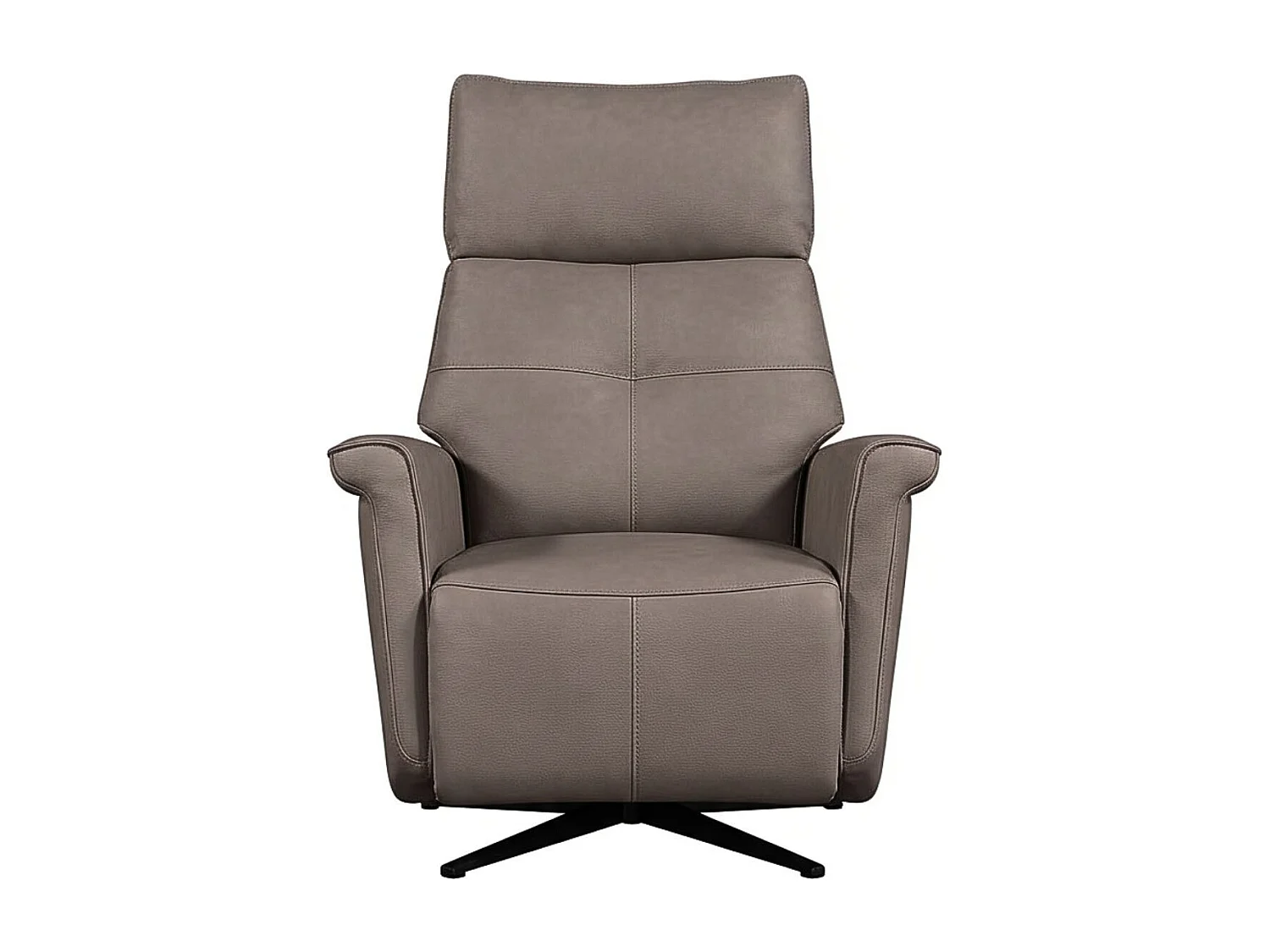 Fauteuil pivotant relax tissu polyester imitation cuir gris - VENUSIA